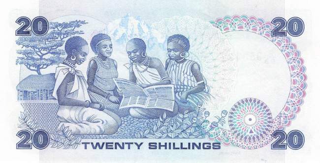 20 Shilingi 1987 p.21f vf
